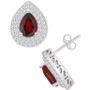 Rhodolite Garnet (2-1/5 ct. t.w.) & White Topaz (7/8 ct. t.w.) Pear Stud Earrings in Sterling Silver (Also in Citrine, Peridot, Amethyst, & Blue Topaz)