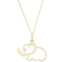 Cubic Zirconia Elephant Pendant Necklace in 10k Gold