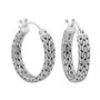 Bali Filigree Dragon Bone Hoop Earrings in Sterling Silver