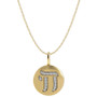 14k Gold Necklace, Diamond Accent Chai Disk Pendant
