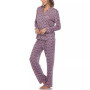 Women's 2 Piece Long Sleeve Heart Print Pajama Set