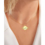 Cubic Zirconia Saturn Pendant Necklace, 13" + 2" extender
