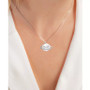 Cubic Zirconia Saturn Pendant Necklace, 13" + 2" extender