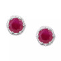 Sapphire Beaded Frame Stud Earrings (1-1/5 ct. t.w.) in Sterling Silver (Also in Emerald & Ruby)