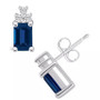 Sapphire (1-3/8 Ct. t.w.) and Diamond (1/10 Ct. t.w.) Stud Earrings