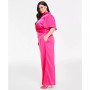 Trendy Plus Size Satin Wide-Leg Pants