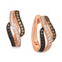 Multicolor Diamond Swirl Hoop Earrings (3/4 ct. t.w.) in 14k Rose Gold