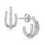 Diamond Three-Row Earrings (1/3 ct. t.w.) in Sterling Silver