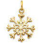 Snowflake Charm Pendant in 14k Yellow Gold