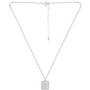 Cubic Zirconia Initial Dog Tag Pendant Necklace in Sterling Silver, 16" + 2" extender, Created for Macy's