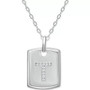 Cubic Zirconia Initial Dog Tag Pendant Necklace in Sterling Silver, 16" + 2" extender, Created for Macy's