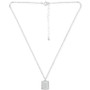 Cubic Zirconia Initial Dog Tag Pendant Necklace in Sterling Silver, 16" + 2" extender, Created for Macy's