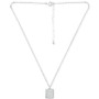 Cubic Zirconia Initial Dog Tag Pendant Necklace in Sterling Silver, 16" + 2" extender, Created for Macy's