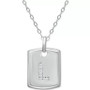 Cubic Zirconia Initial Dog Tag Pendant Necklace in Sterling Silver, 16" + 2" extender, Created for Macy's