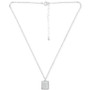 Cubic Zirconia Initial Dog Tag Pendant Necklace in Sterling Silver, 16" + 2" extender, Created for Macy's