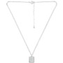 Cubic Zirconia Initial Dog Tag Pendant Necklace in Sterling Silver, 16" + 2" extender, Created for Macy's