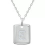 Cubic Zirconia Initial Dog Tag Pendant Necklace in Sterling Silver, 16" + 2" extender, Created for Macy's