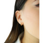 Diamond Mini Cluster Small Hoop Earrings (1/10 ct. t.w.) in 14k Gold-Plated Sterling Silver, Created for Macy's