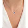 Cubic Zirconia Scattered Cluster Chevron 18" Statement Necklace in Sterling Silver