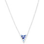Cubic Zirconia Scattered Cluster Chevron 18" Statement Necklace in Sterling Silver