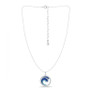 Crystal Ocean Waves Circle Pendant Sterling Silver Necklace