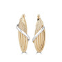 Diamond Cut Bypass Hoop Earrings in 10k Yellow & White Gold