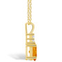 Citrine (1-1/5 Ct. T.W.) and Diamond (1/10 Ct. T.W.) Pendant Necklace in 14K Yellow Gold