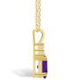 Amethyst (1-1/5 Ct. T.W.) and Diamond (1/10 Ct. T.W.) Pendant Necklace in 14K Yellow Gold