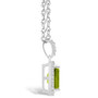 Peridot (1-2/3 ct. t.w.) and Created Sapphire (1/5 ct. t.w.) Halo Pendant Necklace in 10K White Gold
