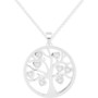 Diamond Tree Disc 18" Pendant Necklace (1/10 ct. t.w.) in Sterling Silver