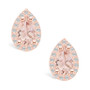 Morganite (1-3/8 ct. t.w.) and Diamond (1/3 ct. t.w.) Halo Stud Earrings in 14K Rose Gold