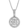 Diamond Cluster 18" Pendant Necklace (1/2 ct. t.w.) in 14k White Gold