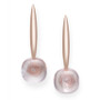 Rose Quartz Drop Earrings in Rose Gold over Silver