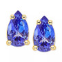 Tanzanite Pear-Shape Stud Earrings (3/8 ct. t.w.) in 14k Gold (Also in Emerald, Ruby & Sapphire)