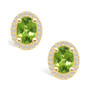 Peridot (2-3/4 ct. t.w.) and Diamond (3/8 ct. t.w.) Halo Stud Earrings in 14K Yellow Gold