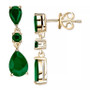Emerald Pear Double Drop Earrings (1-5/8 ct. t.w.) in Gold-Plated Sterling Silver (Also in Ruby & Sapphire)