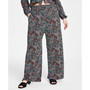 Plus Size Pull-On Smocked-Waist Wide-Leg Pants, Created for Macy's