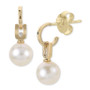 Cultured Freshwater Pearl (6mm) & Diamond Accent Drop Earrings in 10k Gold