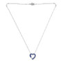 Blue & White Cubic Zirconia Open Heart 18" Pendant Necklace in Sterling Silver, Created for Macy's