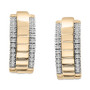 Diamond Textured Small Hoop Earrings (1/4 ct. t.w.) in 14k Gold-Plated Sterling Silver, Created for Macy's