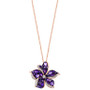 EFFY® Amethyst (2-1/3 ct. t.w.) & Diamond (1/6 ct. t.w.) Flower 18" Pendant Necklace in 14k Rose Gold