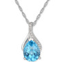 Blue Topaz (1-7/8 ct. t.w.) & Diamond (1/20 ct. t.w.) 18" Pendant Necklace in 14k White Gold