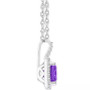 Amethyst (1-1/2 ct. t.w.) & Diamond (1/6 ct. t.w.) Cushion Halo 18" Pendant Necklace in Sterling Silver (Also in Citrine, Garnet, Peridot, & Blue Topaz)
