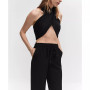 Women's Flowy Straight-Fit Bow Detail Trousers