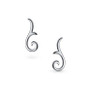 Minimalist Geometric Tribal Scroll Ear Pin Crawlers Climbers Earrings For Women For Teen .925 Sterling Silver