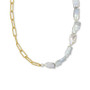 Cultured Freshwater Keshi Pearl (5-7mm) Paperclip Link 18" Statement Necklace in 18k Gold-Plated Sterling Silver