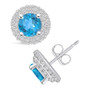 Topaz (2-1/3 ct. t.w.) and Diamond (1/2 ct. t.w.) Halo Stud Earrings in 14K White Gold