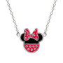 Minnie Mouse Enamel Pendant Necklace in Sterling Silver, 16" + 2" extender