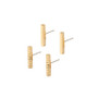 24K Gold-Plated Meta Bar Stud Earring 4 Piece Set