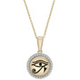 Diamond Eye of Horus Medallion Pendant Necklace (1/4 ct. t.w.) in 14k Gold-Plated Sterling Silver 10k Gold, 16" + 2" extender, Created for Macy's